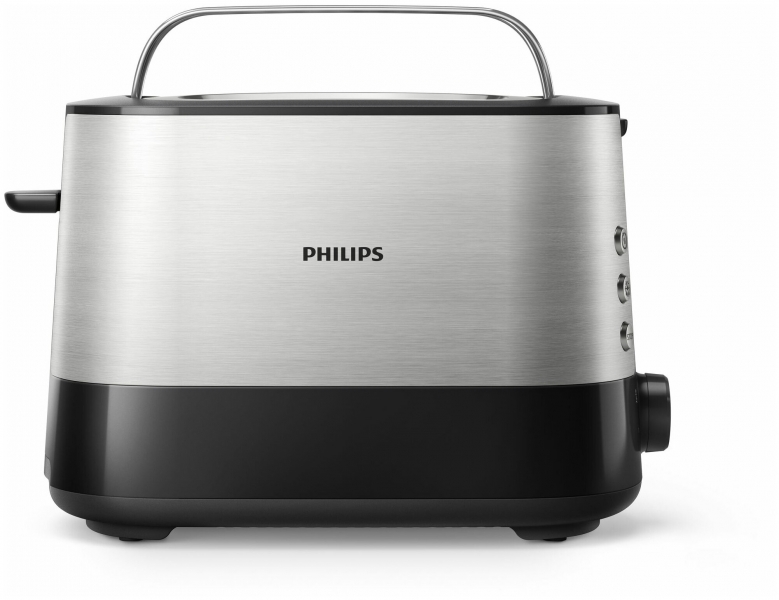Тостер Philips Viva Collection HD2635/90, серебристый/черный