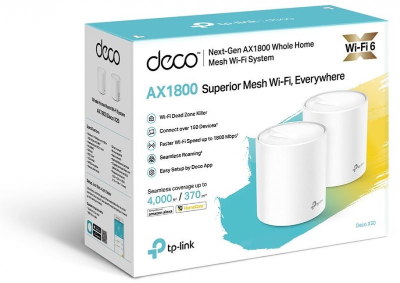 Mesh Wi-Fi роутер TP-Link DECO X20 (2-PACK)