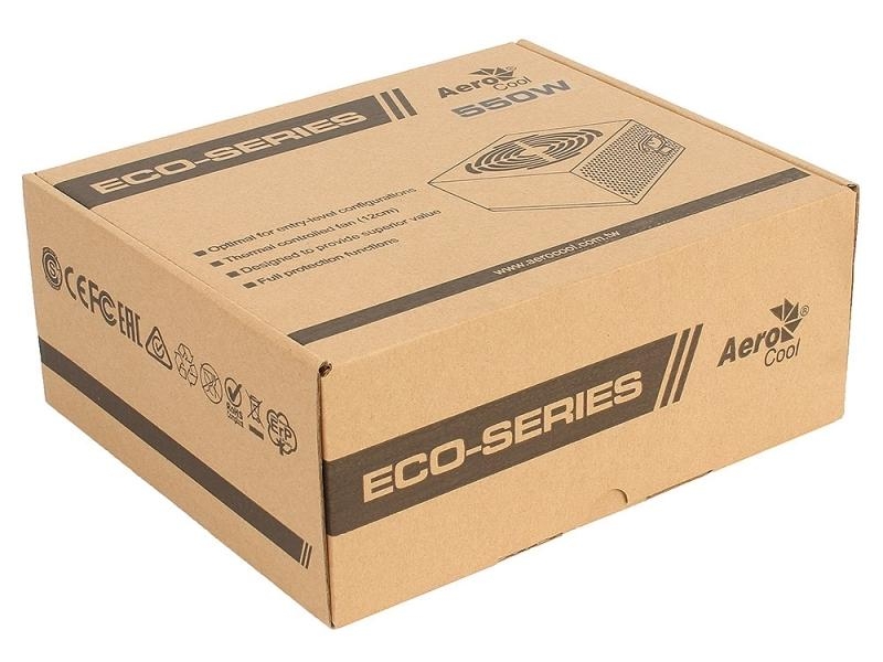 Блок питания AEROCOOL ATX 550W ECO-550 4710700957899, серый 