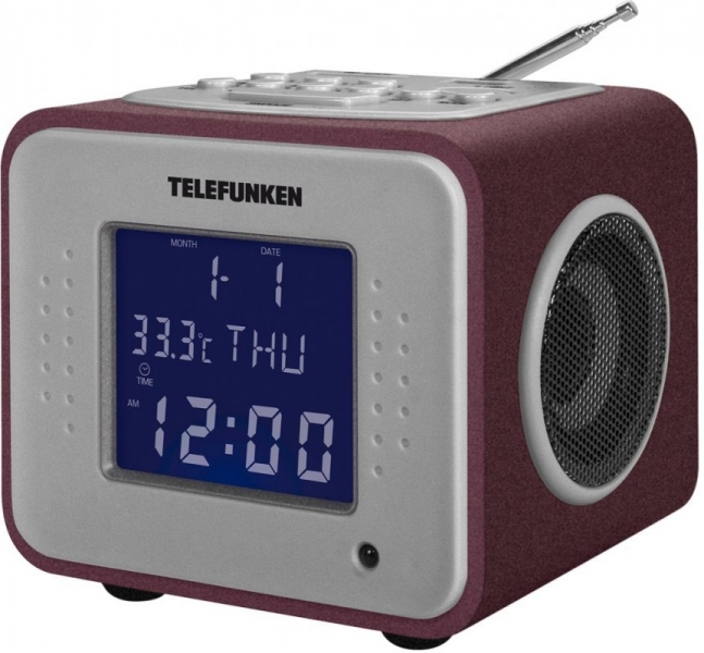 Радиобудильник TELEFUNKEN TF-1575U, бордовый
