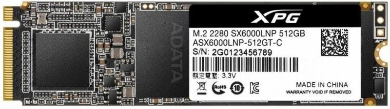SSD накопитель M.2 A-DATA SX6000 Lite 512GB (ASX6000LNP-512GT-C)