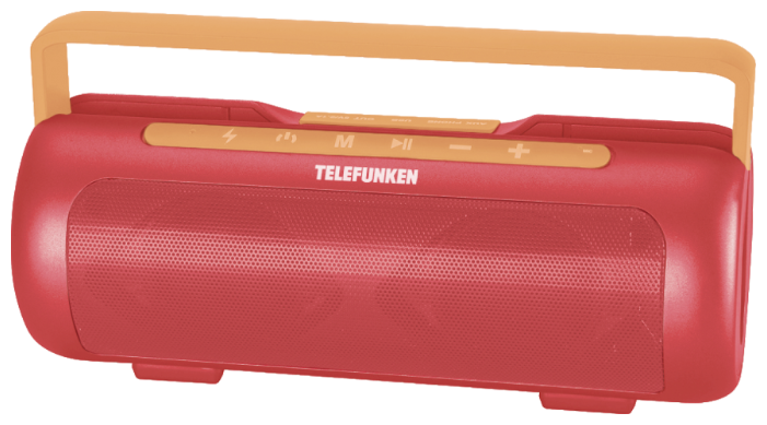 Аудиомагнитола Telefunken TF-PS1231B красный 4Вт/MP3/BT/microSD
