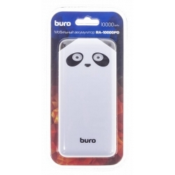 Внешний аккумулятор Buro RA-10000PD-WT Panda, белый