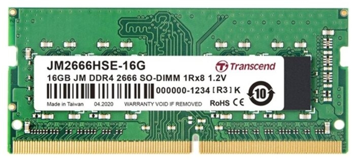 Оперативная память Transcend 16 GB 1 шт. JM2666HSE-16G