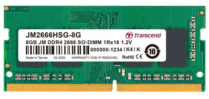 Оперативная память Transcend  8 GB 1 шт. JM2666HSG-8G