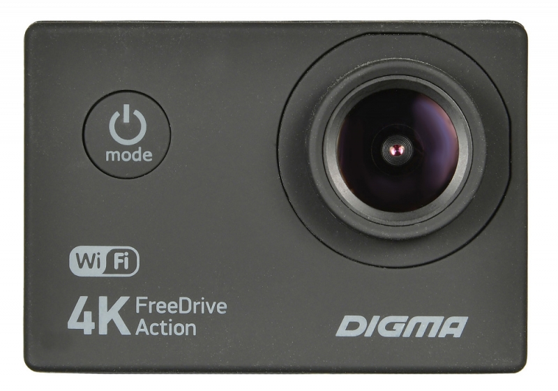 Видеорегистратор Digma FreeDrive Action 4K WiFi, черный 