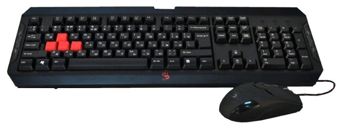 Комплект (клавиатура+мышь) A4 Bloody Q1100, черный