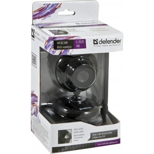Веб - камера Defender C-2525HD 2 Мп/1600 x 1200/черный (63252)