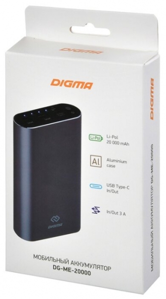 Аккумулятор Digma DG-ME-20000