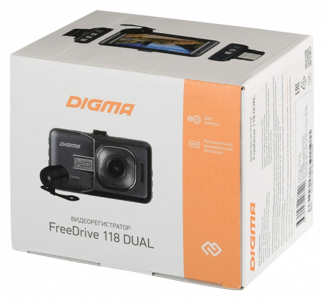 Видеорегистратор Digma FreeDrive 118 DUAL, черный