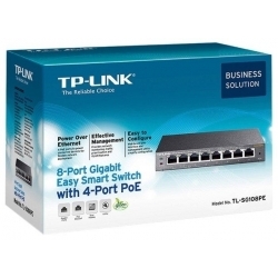 TP-Link TL-SG108PE Easy Smart гигабитный 8-портовый коммутатор с 4 портами PoE