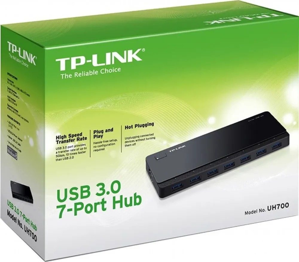 Хаб (разветвитель) TP-LINK UH700, черный