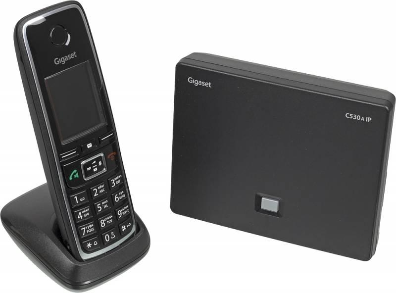 Gigaset [S30852-H2526-S301] C530A IP телефон, черный ( интернет-телефон с поддержкой фиксированной линии связи и автоответчиком)