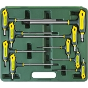 Набор KRAFTOOL Ключи "INDUSTRIE" имбусовые,Cr-Mo(S2),Т-образные,эргоном двухкомп рукоятка,TORX Hole 10-50,9 шт,в боксе [27455-H9]