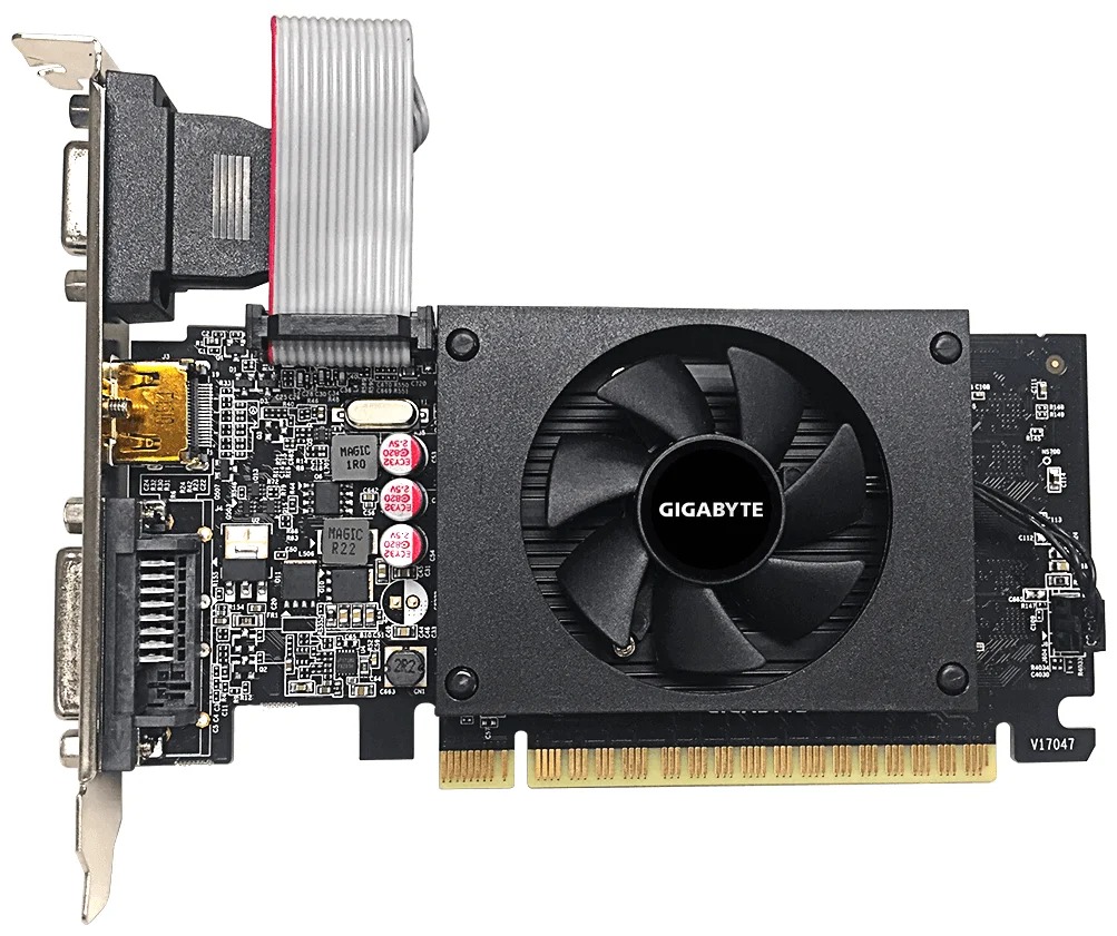 Видеокарта Gigabyte PCI-E GV-N710D5-2GIL nVidia GeForce GT 710 2048Mb 64bit GDDR5 954/5010 DVIx1/HDMIx1/HDCP Ret low profile