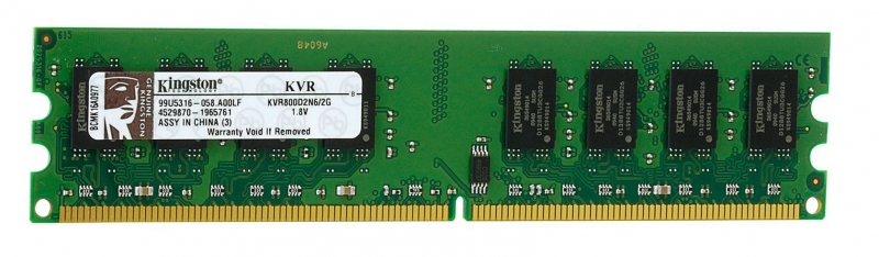 Оперативная память Kingston DDR2 2GB PC2-6400, 800MHz (KVR800D2N6/2G)