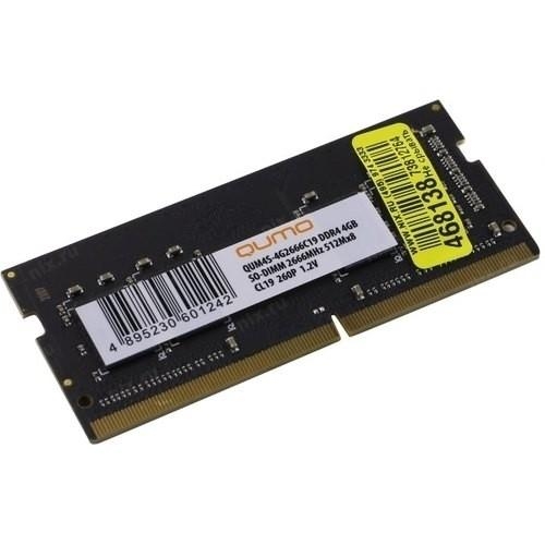 Оперативная память QUMO DDR4 SODIMM 4GB PC4-21300, 2666MHz (QUM4S-4G2666C19)