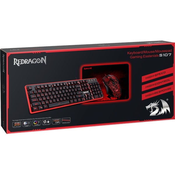 Комплект (клавиатура+мышь+коврик) Redragon S107 (78225)
