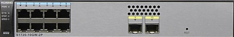 HUAWEI S1720-10GW-2P-E Коммутатор (8 Ethernet 10/100/1000 ports,2 Gig SFP,with license,AC 110/220V)