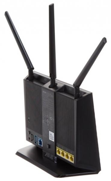ASUS RT-AC68U  WiFi Router (WLAN 1.3Gbps, Dual-band 2.4GHz+5.1GHz, 802.11ac+4xLAN RG45 GBL+1xWAN GBL+1xUSB3.0+1xUSB2.0) 3x ext Antenna