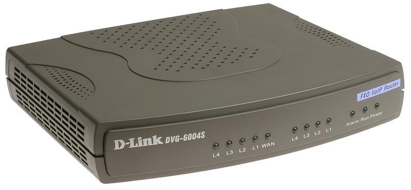 D-Link DVG-6004S/C1A Голосовой шлюз с 4 FXO-портами, 1 WAN-портом 10/100Base-TX и 4 LAN-портами 10/100Base-TX