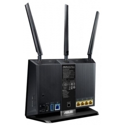 ASUS RT-AC68U  WiFi Router (WLAN 1.3Gbps, Dual-band 2.4GHz+5.1GHz, 802.11ac+4xLAN RG45 GBL+1xWAN GBL+1xUSB3.0+1xUSB2.0) 3x ext Antenna
