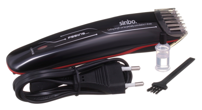 Машинка для стрижки Sinbo SHC 4359 красный/черный 3Вт (насадок в компл:2шт)