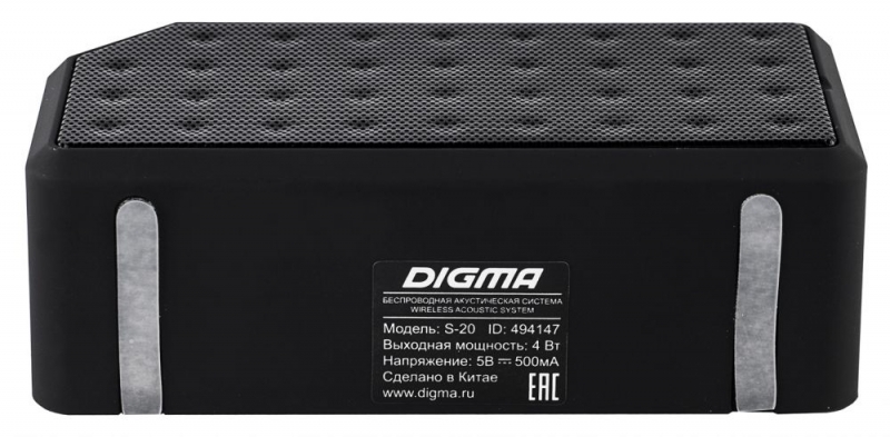 Колонка порт. Digma S-20 черный 4W 1.0 BT