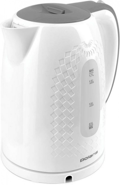 Чайник электрический Polaris PWK 1713C 1.7л. 2200Вт белый/серый (корпус: пластик)