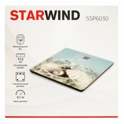 Весы напольные электронные Starwind SSP6030, рисунок/голубой
