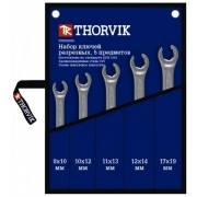 Thorvik FNWS005 Набор ключей гаечных разрезных в сумке, 8-19 мм, 5 предметов