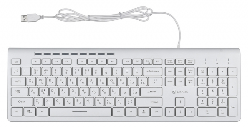 Клавиатура Oklick 490ML, белый (1067205)