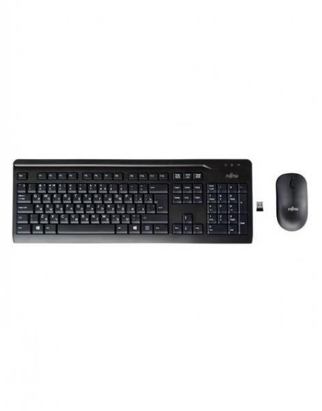 Клавиатура и мышь Fujitsu LX410 черный USB беспроводная