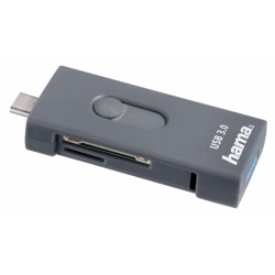 Устройство чтения карт памяти USB 2.0/Type C/OTG Hama 00135753 серый