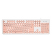 Клавиатура Oklick 400MR, белый/розовый (1070516)