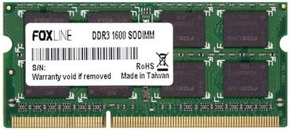 Оперативная память SO-DIMM Foxline DDR3 8Gb 1600MHz (FL1600D3S11L-8G)