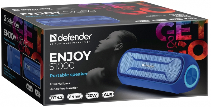 Портативная колонка Defender Enjoy S1000, 20Вт/синий (65687)