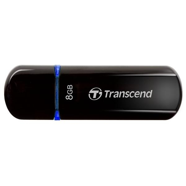 USB флешка Transcend JetFlash 600 8Gb, черный/синий (TS8GJF600)