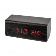 Perfeo LED часы-будильник "Block", чёрный корпус / красная подсветка (PF-S718T) время, температура