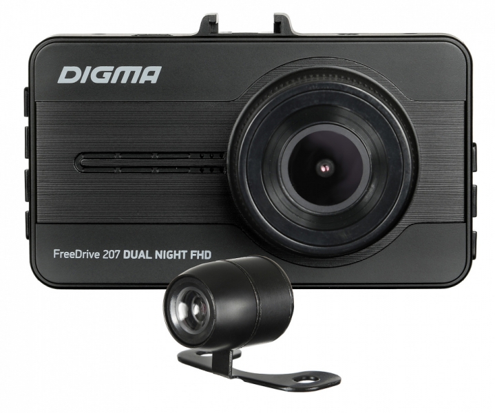 Видеорегистратор Digma FreeDrive 207 DUAL Night FHD, черный 