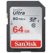 Карта памяти SanDisk Ultra SDXC Class 10 UHS-I 80MB/s 64GB (SDSDUNR-064G-GN6IN)
