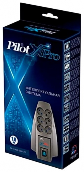 Сетевой фильтр ZIS Pilot XPro, серый, 1.8 м