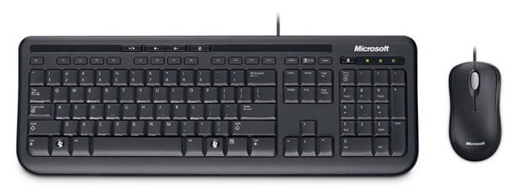 Клавиатура и мышь Microsoft Wired Desktop 600, черный (APB-00011)