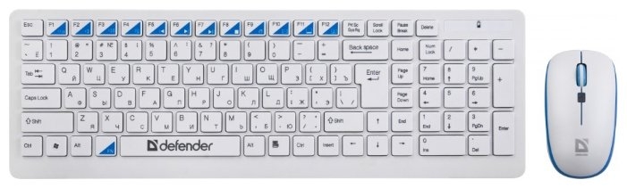 Клавиатура + мышь беспроводные Defender Skyline 895 Nano, белый (45895)