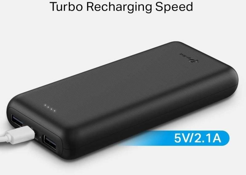 Lithium Polymer Power Bank 20,000 mAh, 5V 2.1A, 1 Micro USB port,2 USB ports with smart-charging