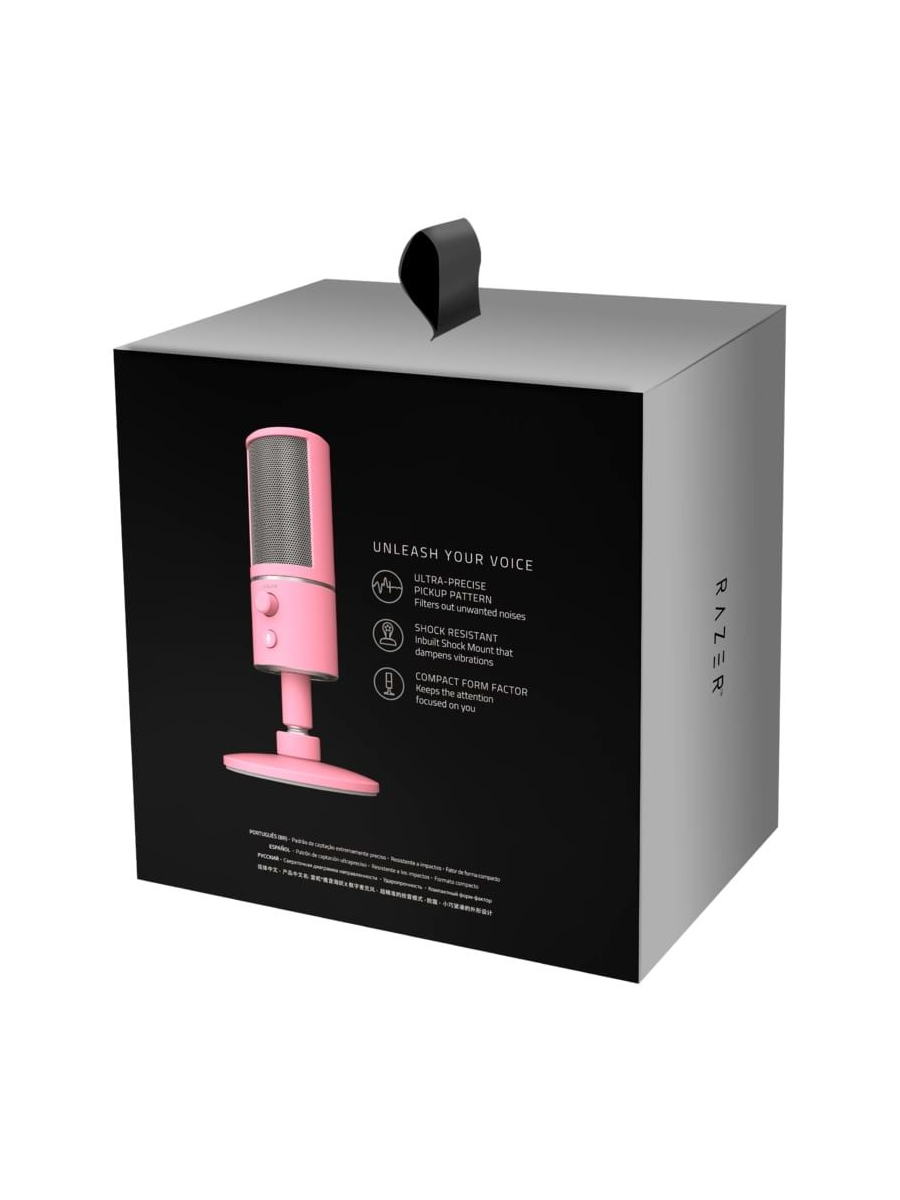 Микрофон проводной Razer Seiren X Quartz 2м, розовый