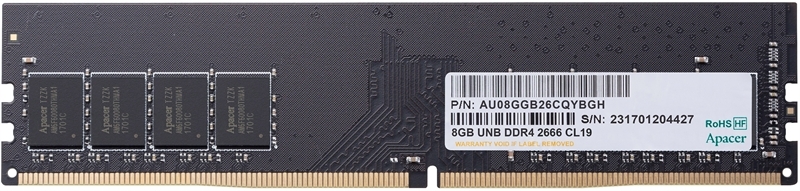 Модуль памяти Apacer DDR4 8GB 2666MHz UDIMM (AU08GGB26CQYBGH)