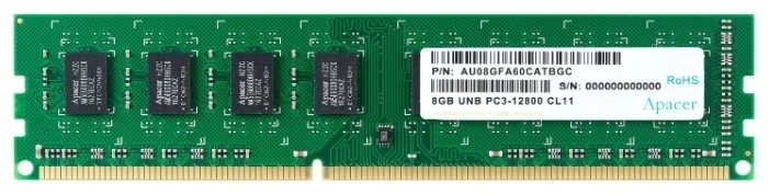 Модуль памяти Apacer DDR3 8GB 1600MHz UDIMM (AU08GFA60CATBGC)