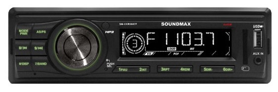Автомагнитола Soundmax SM-CCR3047F, черный
