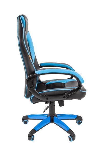 Офисное кресло Chairman game 16 экопремиум черный/голубой
